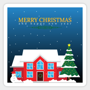 Merry Christmas and Happy New Year, enjoy winter holidays. Magnet